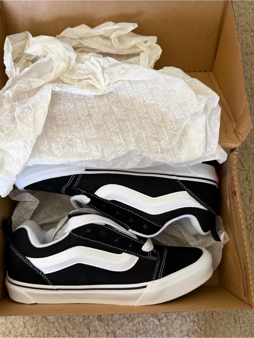 Vans Black and White Low-Top Skate Sneakers